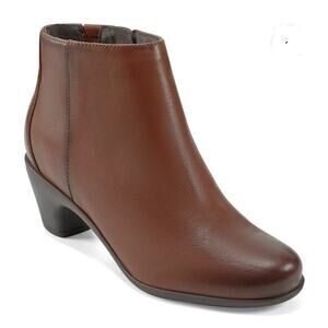 Easy Spirit Women's Camira Round Toe Tapered Heel Casual Booties Brown Size 9.5M